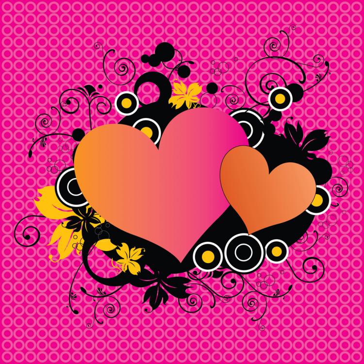 free vector Love Hearts