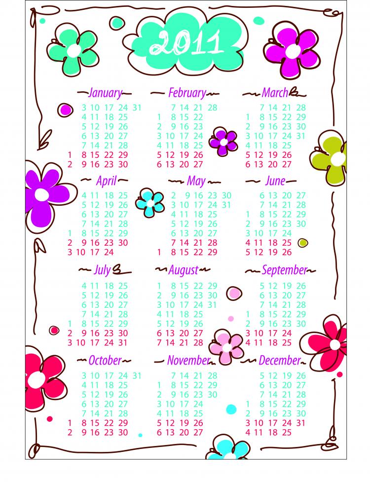 free vector Lovely 2011 calendar vector