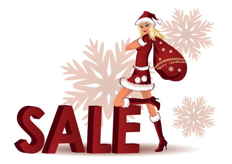 free vector Lovely christmas discount sales vector