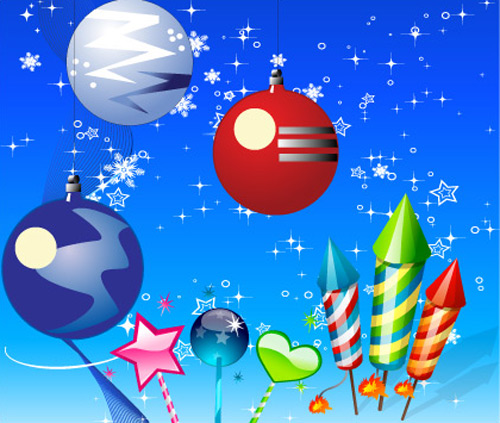 free vector Lovely christmas element vector and background