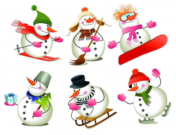 free vector Lovely christmas snowman vector