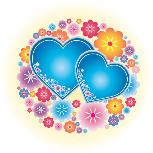 free vector Lovely color and the small heart-shaped blossoms