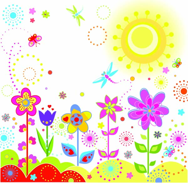 free vector Lovely flower children illustrator vector