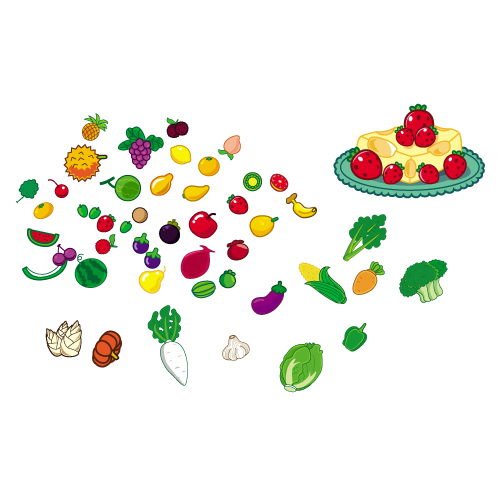 free vector Lovely fruit and vegetables vector