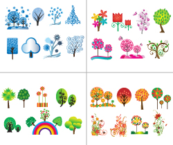 free vector Lovely trees vector