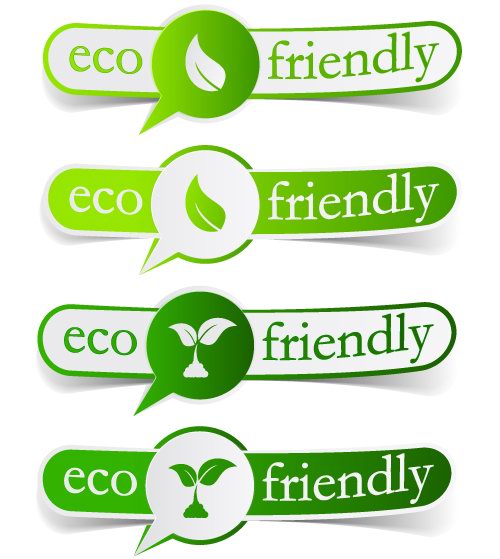 free vector Lowcarbon green theme label banner design vector 2