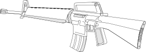 free vector M16 Gun Fire Arms Weapon clip art