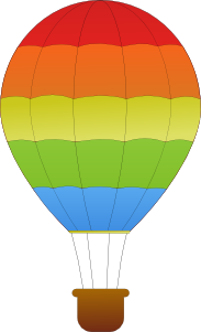 free vector Maidis Horizontal Striped Hot Air Balloons clip art