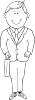 free vector Man In Suit Outline clip art