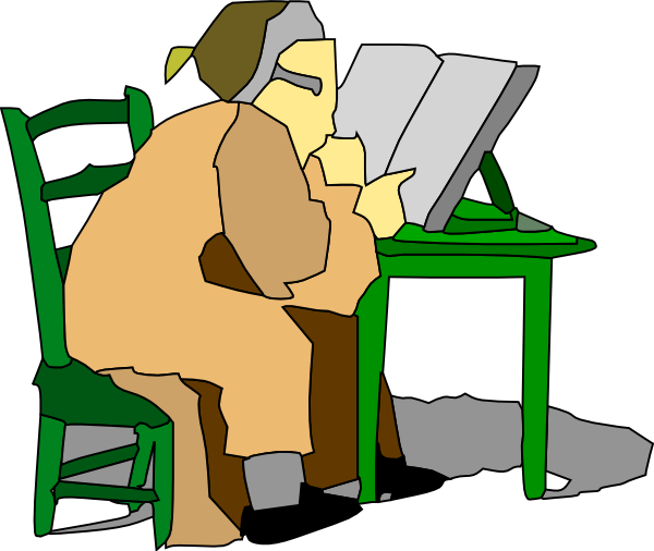 free vector Man Sitting Reading Book clip art
