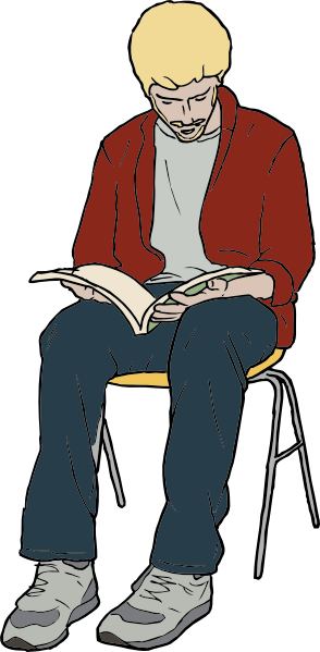 free vector Man Sitting Reading clip art
