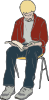 free vector Man Sitting Reading clip art