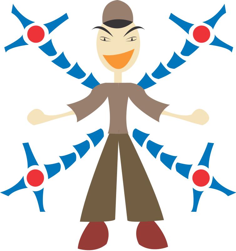 free vector Man with mechanic arms