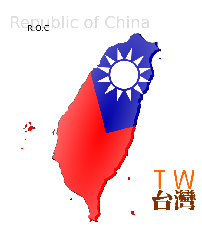 free vector Map-based flag of Taiwan