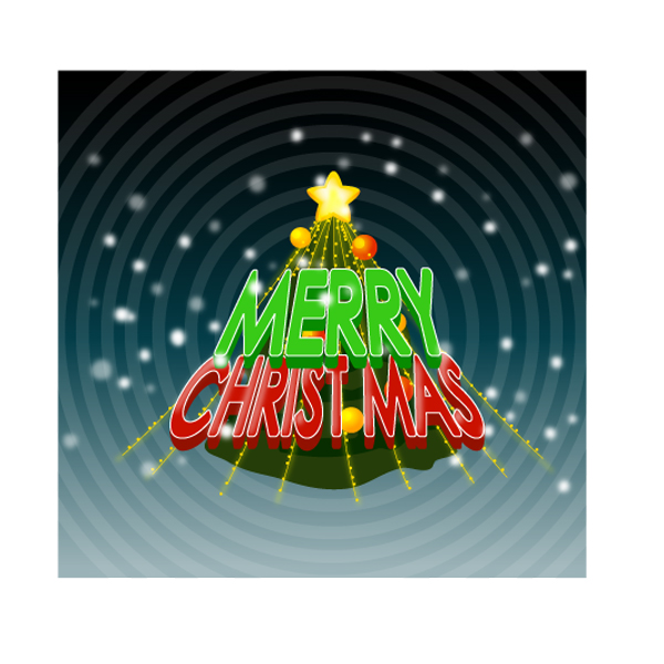 free vector Merry Christmas and a Happy New Year word vector material