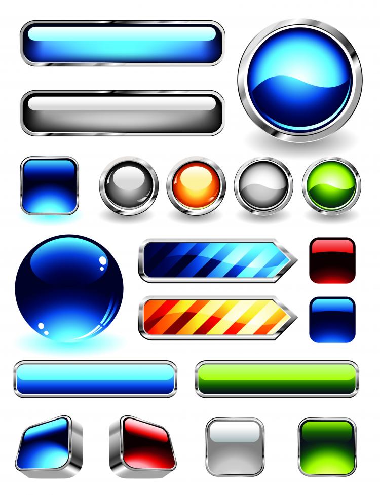 Metal edging texture vector button Free Vector / 4Vector