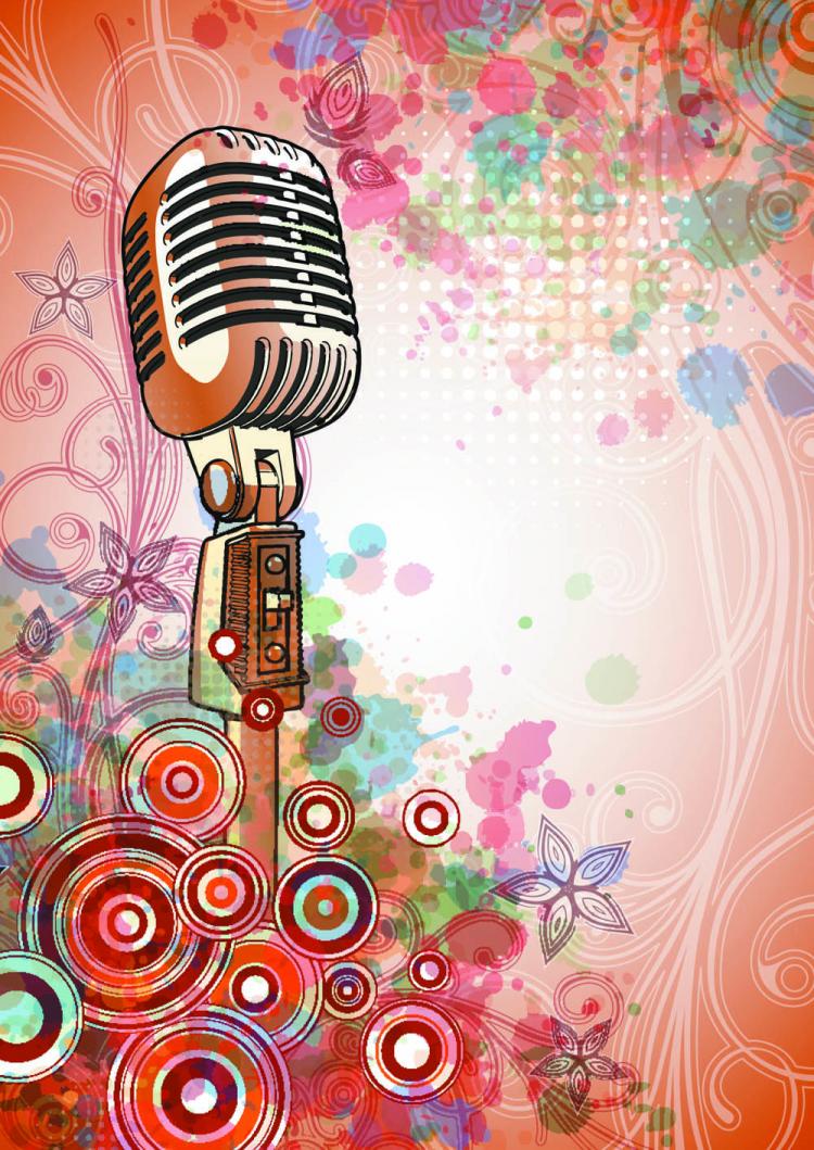 free vector Microphone bright background 04 vector