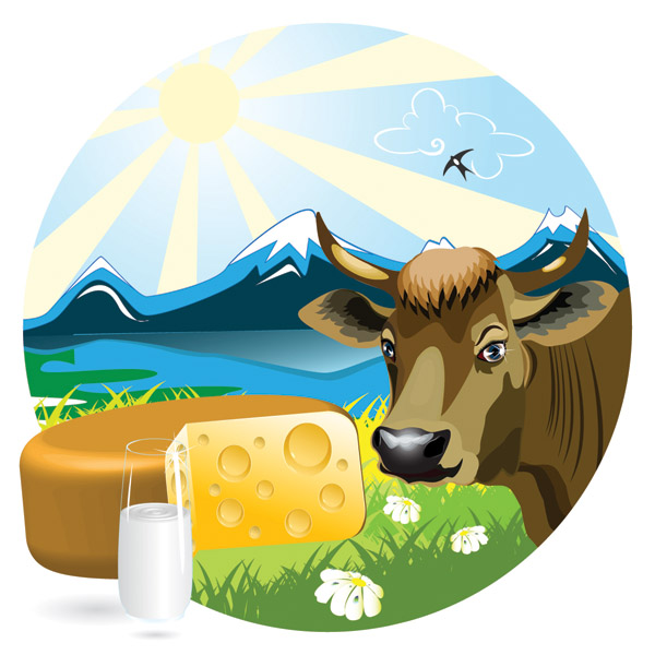 free vector Milk theme vector