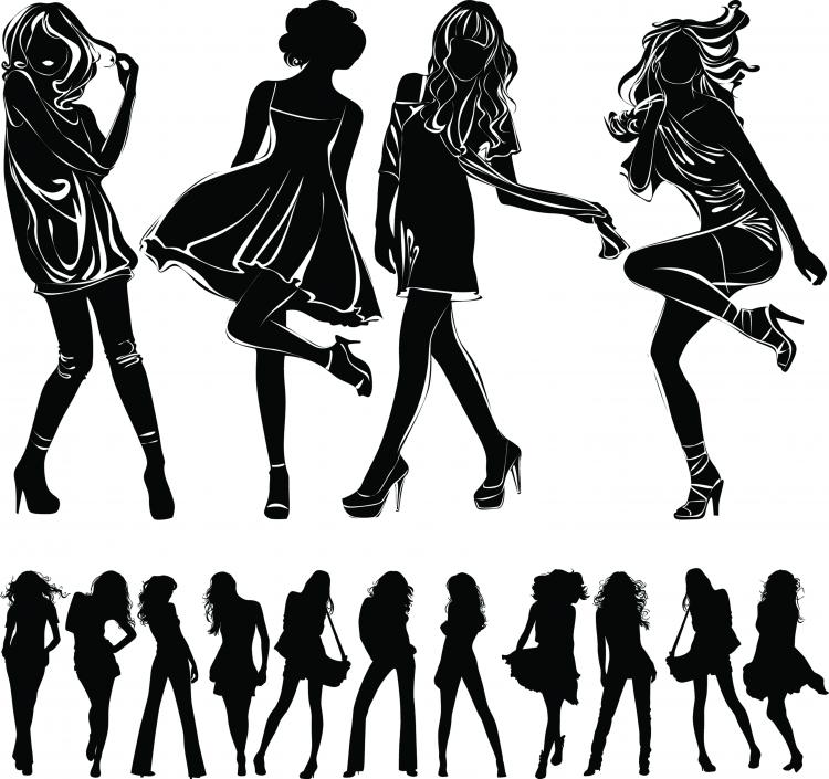 free vector Modern beautiful black and white silhouette vector