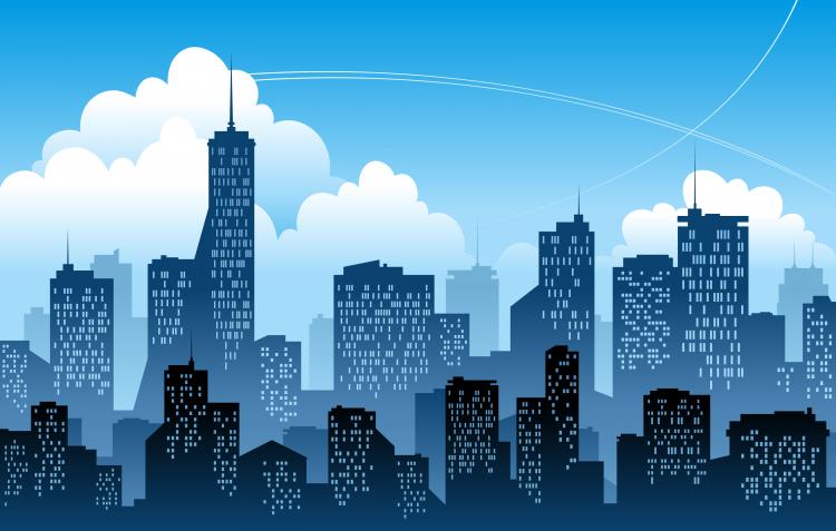 vector modern superhero cartoon illustration skyline silhouette buildings backdrop cityscape bing birthday material eps фотки spiderman building comic 4vector super