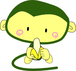 free vector Monkey Eating Banana clip art