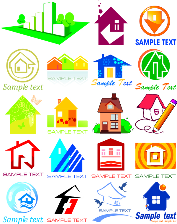 free vector More than 50 small houses of the style vector