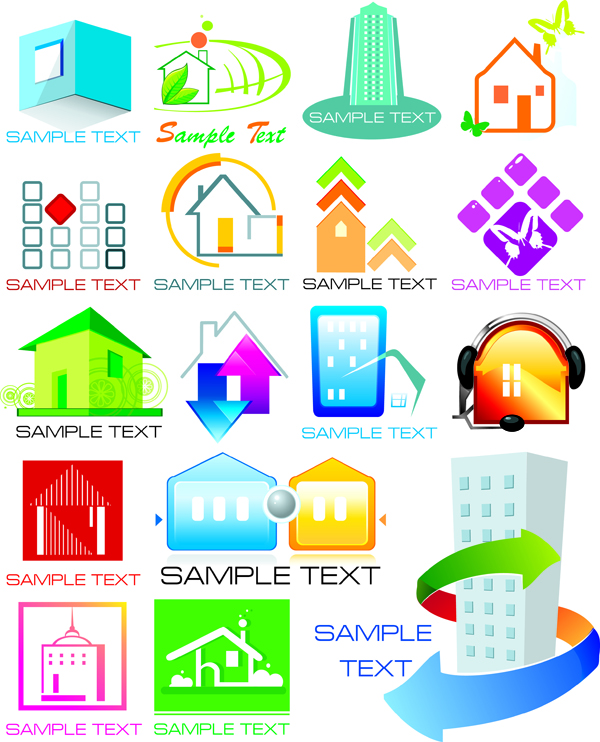 free vector More than 50 small houses of the style vector