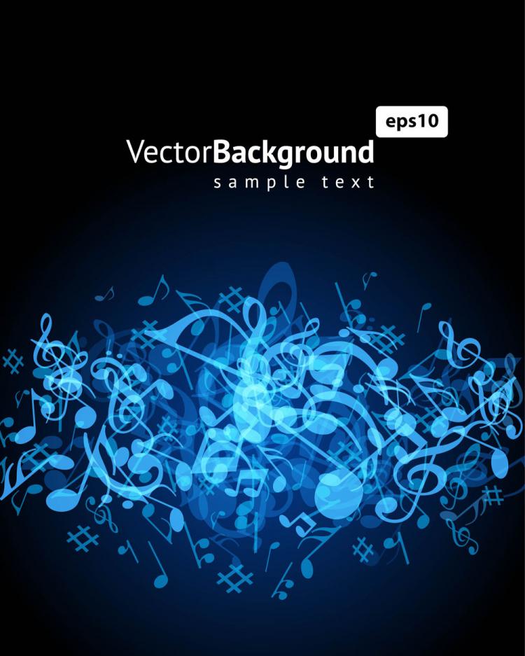 free vector Music keys blue background 02 vector