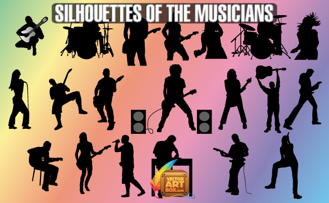 free vector Musicians Silhouettes