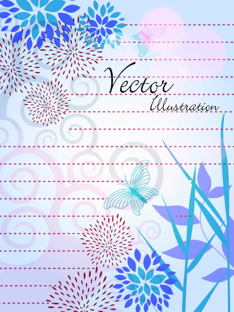 free vector Natural vector illustration line draft 03 vector