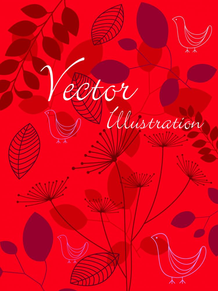 free vector Natural vector illustration line draft 04 vector
