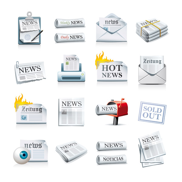 free vector Newspaper Icon Vector Material Newspaper