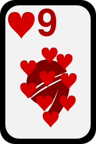free vector Nine Of Hearts clip art