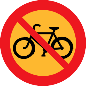 free vector No Bicycles Roadsign clip art