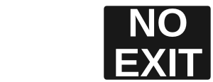 free vector No Exit White On Black clip art