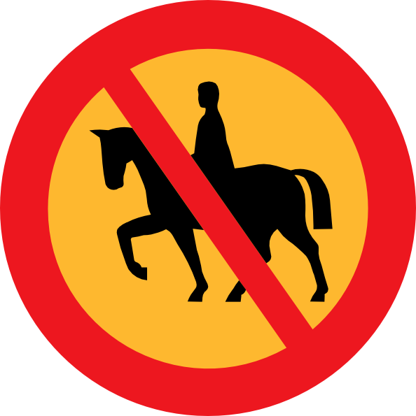 free vector No Horse Riding Sign clip art