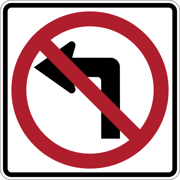 free vector No Left Turn Sign clip art