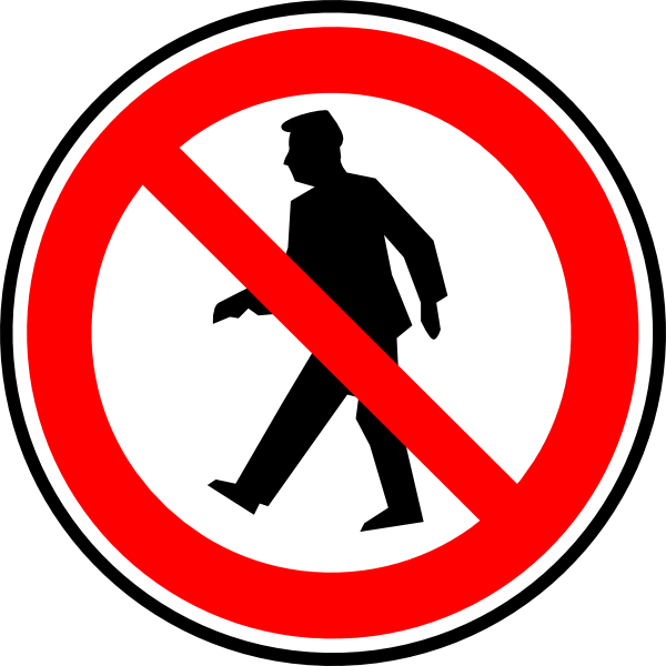 free vector No Walking Pedestrians clip art