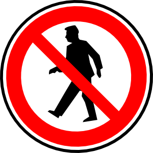 free vector No Walking Pedestrians clip art