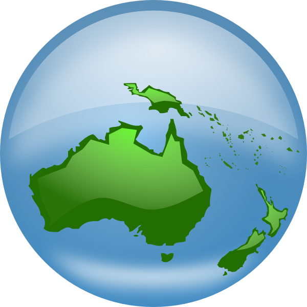 free vector Oceania Globe clip art