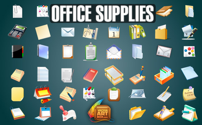 free vector Office Supplies Set