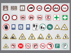 free vector Old traffic signs icon 01 vector