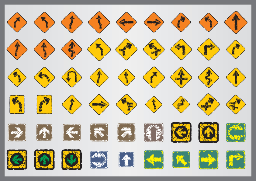 free vector Old traffic signs icon 04 vector