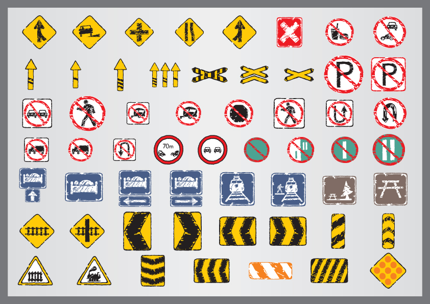 free vector Old traffic signs icon 05 vector
