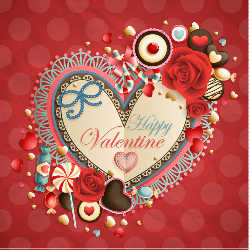 free vector Oldfashioned valentine cards 03 vector