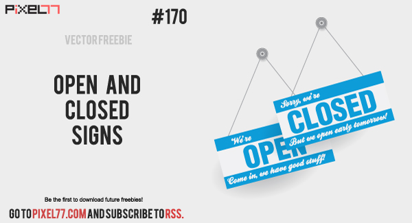 free vector Open and Closed Signs