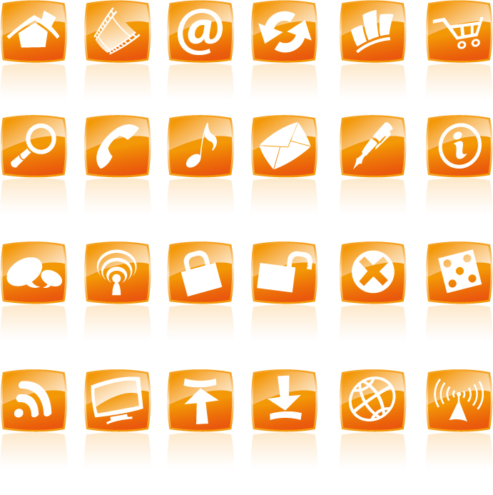 free vector Orange crystal style icon vector commonly used web