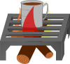 free vector Oreomasta Coffee Cup Over Fire Grate clip art