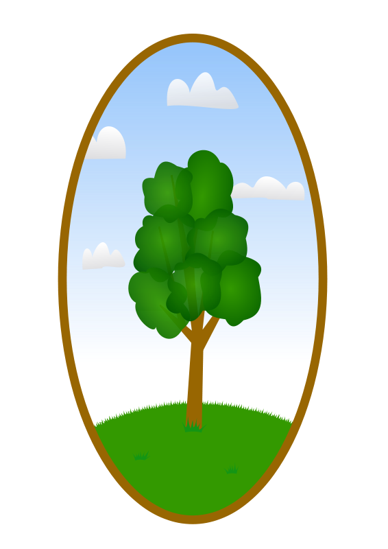free vector Oval Tree Landscape 2
