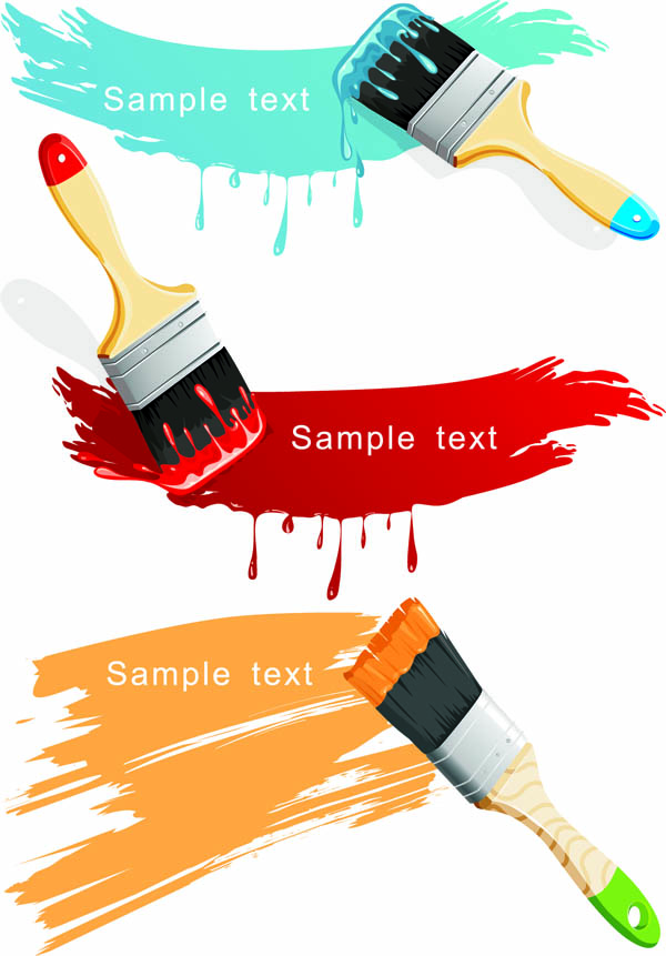 free vector Paint Brush And Color - Vector Color Paints Brushes Paint
